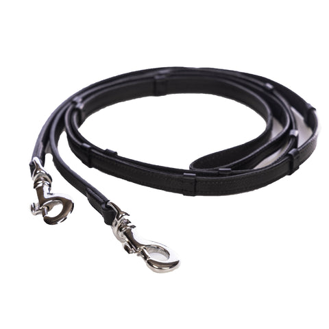 Leather reins with grip and stoppers
